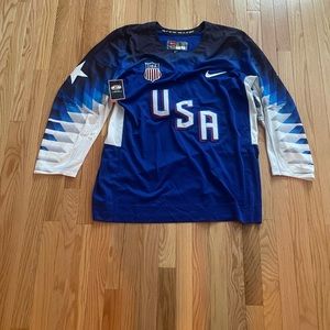 2018 Olympics United States Hockey Jersey Blue New With Tags Size XL $75